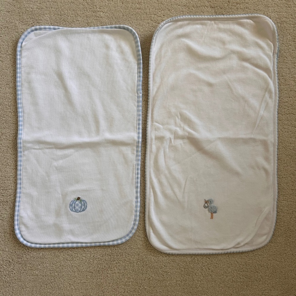 Magnolia Baby Pima cotton embroidered burp cloths